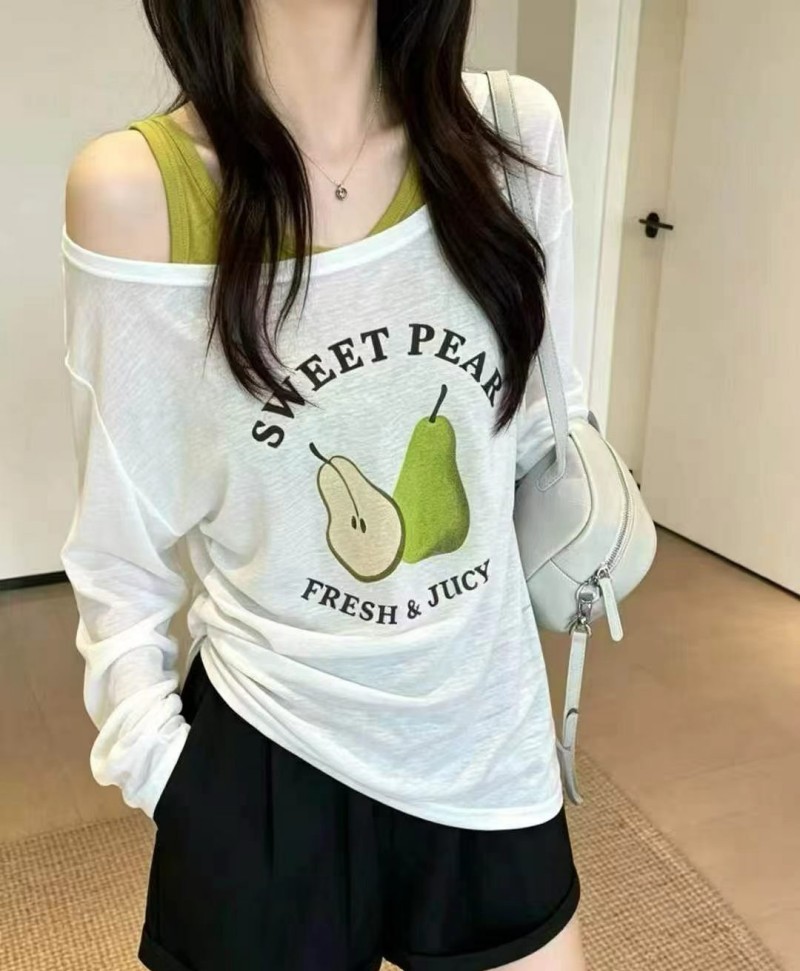느긋한 바람 품격 캐주얼 루즈핏 슬림해 보이는 자외선 차단 블라우스 티셔츠 여성 의류 조끼 2026 여름 새로운 투피스 세트