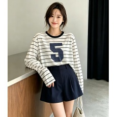 批发2026夏季新款数字条纹冰丝防晒<b class='q'>t</b><b class='q'>恤</b>女<b class='q'>长袖</b>百搭宽松薄款套头上衣潮