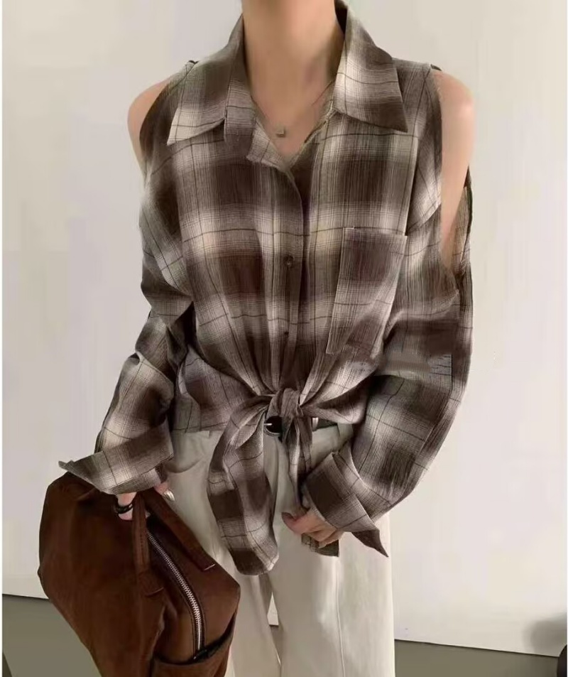 东大门早秋新款气质格子减龄显瘦...
