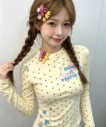 아메리칸 도파민 도트 무늬 긴팔 티셔츠 여성 2026 가을 새로운 디자인 센스 작은 대중 몸매 가꾸기 쇼트 스타일 맨위 트렌디