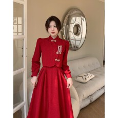 批发实拍 大码新中式旗袍<b class='q'>敬酒</b><b class='q'>服</b>两件套春新款套装订<b class='q'>婚礼</b><b class='q'>服</b>平时可穿