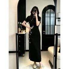 批发大码2026夏季新款女装连衣裙今年流行爆款新中式刺绣改良旗袍