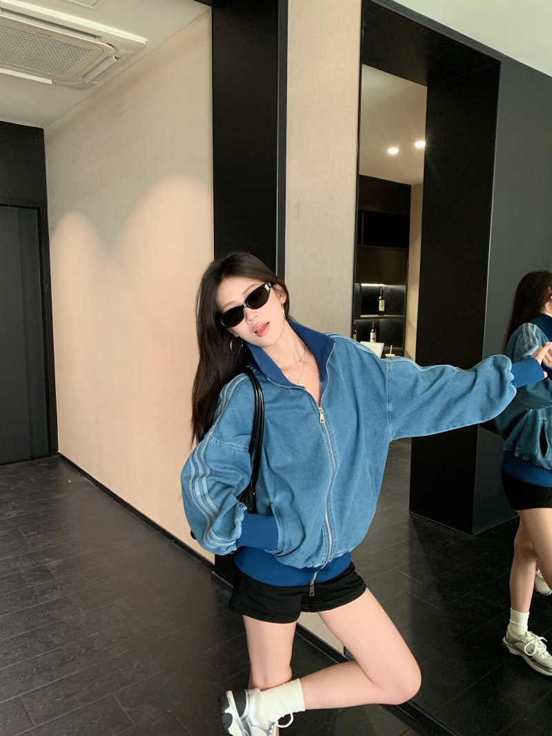 실사 정가 2026 봄 레트로 워싱 데님 블루 재킷 새로운 디자인 센스 다용도 재킷 맨위