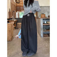批发实拍实价 松紧腰灯笼收口棉麻休闲裤女<b class='q'>秋</b>季宽松显瘦阔腿长裤