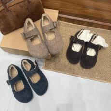 毛呢高级感加毛保暖毛毛鞋棉鞋法式冬季玛丽珍单鞋