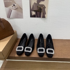 批发法式高跟鞋方头水钻单鞋女鞋子2025新款秋<b class='q'>冬</b>黑色粗跟通勤女鞋