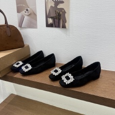 批发法式高跟鞋方头水钻单鞋女鞋子2025新款秋<b class='q'>冬</b>黑色粗跟通勤女鞋