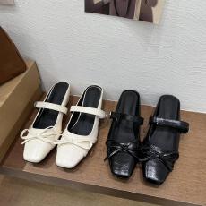 批发春<b class='q'>夏</b>百搭单鞋法式温柔气质拖鞋内增高方头玛丽珍半托穆勒鞋