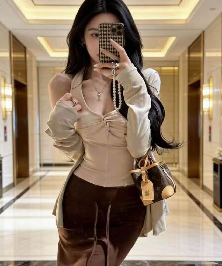 행침 목 디자인 비틀림 조끼 여성 인사이드 가져 가라. 이른 봄 다용도 몸매 가꾸기 슬립 오픈 가디건 반신 스커트 3종 세트