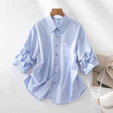 批发2026实拍白色职业短袖<b class='q'>衬衫</b>女夏季公考面试正装上衣小个子<b class='q'>衬衣</b>