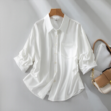 批发2026实拍白色职业短袖<b class='q'>衬衫</b>女夏季公考面试正装上衣小个子<b class='q'>衬衣</b>