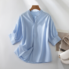 批发实拍白色<b class='q'>衬衫</b>女夏薄款高级感V领上衣面试职场通勤穿搭短袖<b class='q'>衬衣</b>