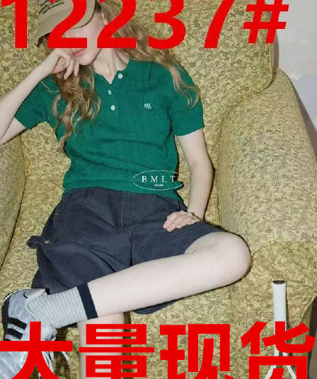 bmlt 달 보기 한 부서 POLO 칼라 니트 티셔츠 슬림해 보이는 다용도 캐주얼 작은 대중 디자인 센스 반팔