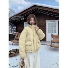 批发韩国东大门冬季新款短款立领羽绒服女宽松加厚显瘦小个子保暖外套