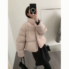 批发韩系温柔风立领白鸭绒羽绒服女2025年冬季新款显瘦轻薄保暖外套潮