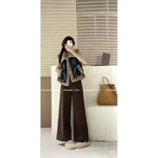 批发欧洲站休闲百搭复古港风牛仔加绒皮毛一体马甲<b class='q'>外套</b>女羊羔绒马夹潮