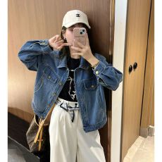 批发港风百搭牛仔外套女春<b class='q'>秋</b>2025新款韩版宽松短款小个子复古夹克上衣