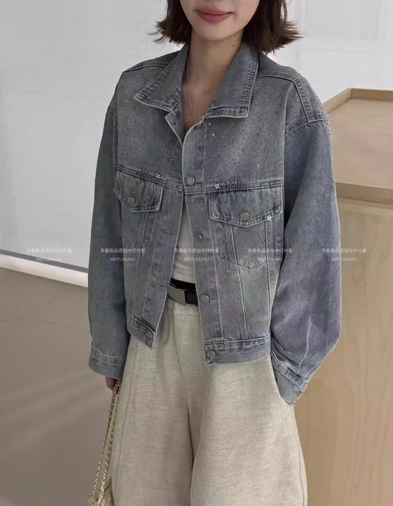 26 년 이른 봄 전체 훈련 워싱 다용도 데님 재킷