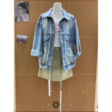 批发2026<b class='q'>春</b>季新款时尚特色创意字母宽松高品质牛仔外套