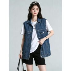 批发牛仔<b class='q'>马甲</b>外套女春夏款2026新款宽松休闲百搭无袖坎肩<b class='q'>马夹</b>背心外套