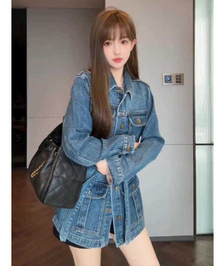 고급 센스 아메리칸 레트로 chic 데님 재킷 고유 한 슈퍼 잘 생긴 한 부서 캐주얼 루즈핏 재킷 여성 2026 가을