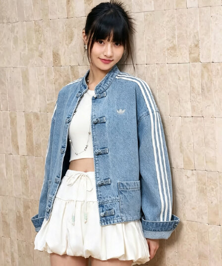 새로운 중식 패션 캐주얼 데님 운동 재킷 여성 코트 봄 가을 새로운
