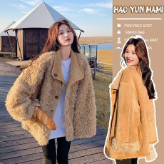 孕妇装 2025新款独特超好看加厚羊羔绒双面穿皮毛一体羊羔毛外套