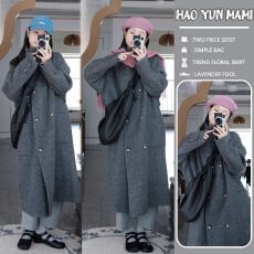 批发<b class='q'>孕妇装</b>2025新款赫本风高级感正流行气质韩系高级感<b class='q'>中长款</b>呢子大衣