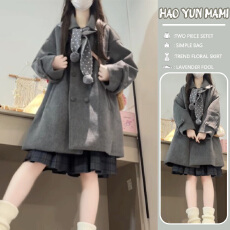 批发<b class='q'>孕妇装</b>2025秋冬季新款超好看加厚灰色毛呢外套女<b class='q'>中长款</b>高级感大衣