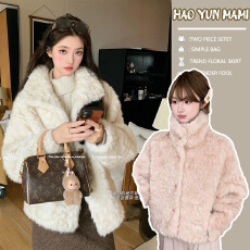 孕妇装 2026新款高级感加厚保暖毛茸茸环保皮毛一体羊羔毛外套女