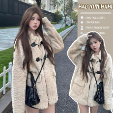 孕妇装秋冬季2026新款香风独特漂亮绝美巨好看厚款羊羔毛绒外套女