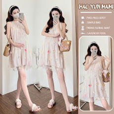 批发实拍现现~2026夏季时尚甜美设计感宽松立体花朵吊带网纱<b class='q'>连衣裙</b>