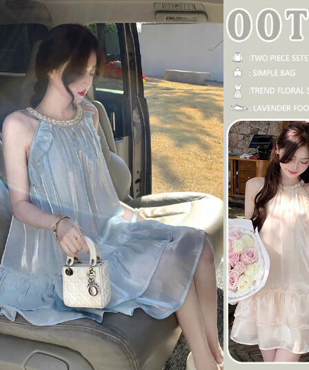 신제품 지금 여름 새로운 한 부서 작은 키 품격 고급 센스 연령 감소 행침 목 드레스