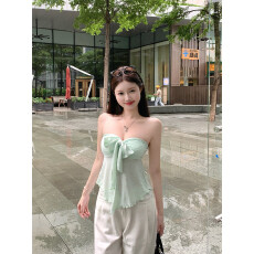 批发实拍实价~女春夏外穿2026新款美背法式辣妹穿搭无袖抹胸上衣女