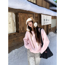 批发实拍实价~慵懒风圆领套头毛衣女秋冬松弛高级感外穿外穿<b class='q'>针织衫</b>