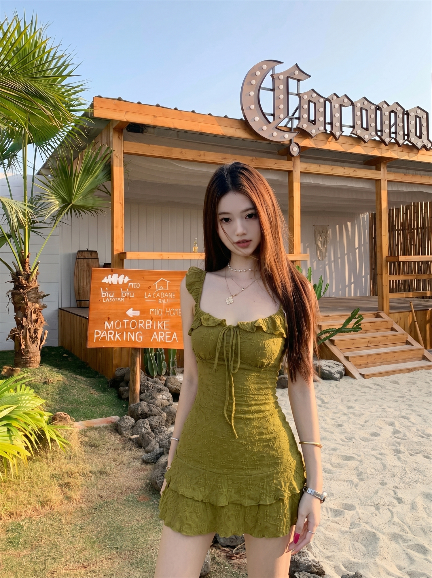 실사 정가 닦아내 라. 차 숲 프릴 슬립 레이스 안전 바지 드레스 여름 A라인 스커트