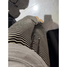 批发韩货裤子女秋冬加绒糯米裤松弛感慵懒宽松条纹<b class='q'>阔腿裤</b>