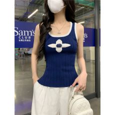 批发撞色冰丝针织吊带背心女夏外穿<b class='q'>修身</b>显瘦内搭打底辣妹短款无袖上衣