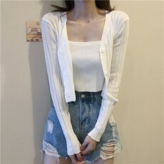 批发春夏秋2026新款V领针织开衫薄<b class='q'>外套女</b>小个子吊带背心洋气两件套装