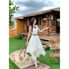 批发实拍 ~甜美穿搭波西米亚<b class='q'>流苏</b>挂脖吊带裙旅行度假复古<b class='q'>连衣裙</b>