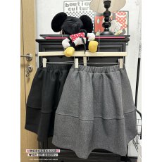 批发实拍  韩系简约纯色半身裙女加厚花苞裙复古蓬蓬裙伞裙中裙