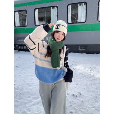 批发实拍  费尔岛重工粗针韩版毛衣女秋冬2025新款宽松慵懒风针织开衫