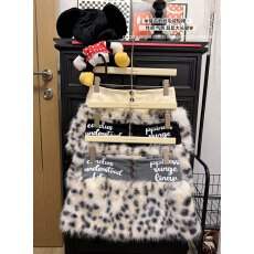 批发实拍  2025新款复古豹纹毛毛拼接低腰短裙<b class='q'>性感</b>辣妹包臀字母半身裙