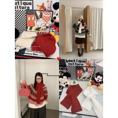 批发实拍 不减价~新年红色围巾女冬季2026新款圣诞节保暖加厚毛线围脖