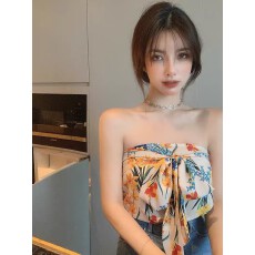 批发实拍 大理 三亚度假背心吊带女<b class='q'>夏</b>修身海边短款上衣设计感旅游裹胸