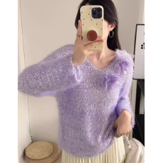 批发法式高级感<b class='q'>立体</b><b class='q'>花朵</b>软糯针织衫温柔风秋冬新款甜美宽松毛衣女<b class='q'>上衣</b>