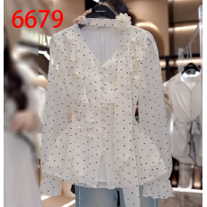 批发2025秋<b class='q'>冬</b>新款小个子气质轻职风波点飘带衬衫时尚宽松百搭衬衣女装