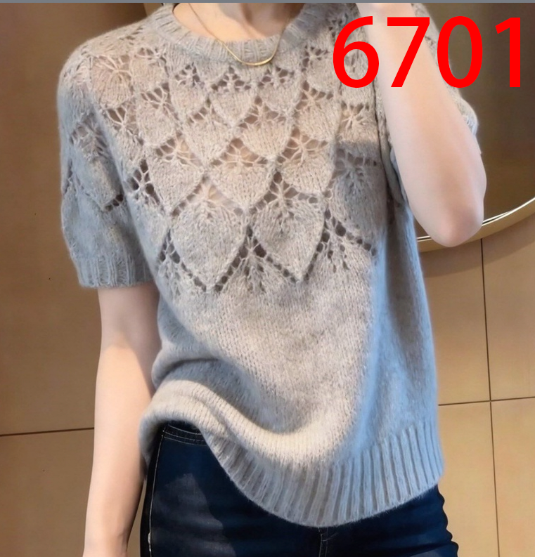 회색 몸매 가꾸기 여성 라운드 넥 홀로우 아웃 편안함 니트 반팔 티셔츠 여성 2026 새로운 여름 출퇴근 다용도 맨위