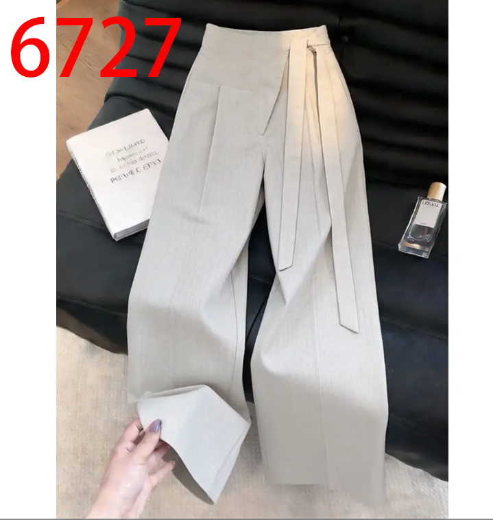 회색 하이웨이스트 레이스업 와이드 레깅스 바지 2026 여름 새로운 익스트림 제인 바람 슬림해 보이는 표지 넓적 다리 출퇴근 패션 캐주얼 바지