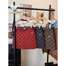 实拍实价 毛呢下摆花边短裙女2025秋冬款高腰显瘦百搭a字半身裙